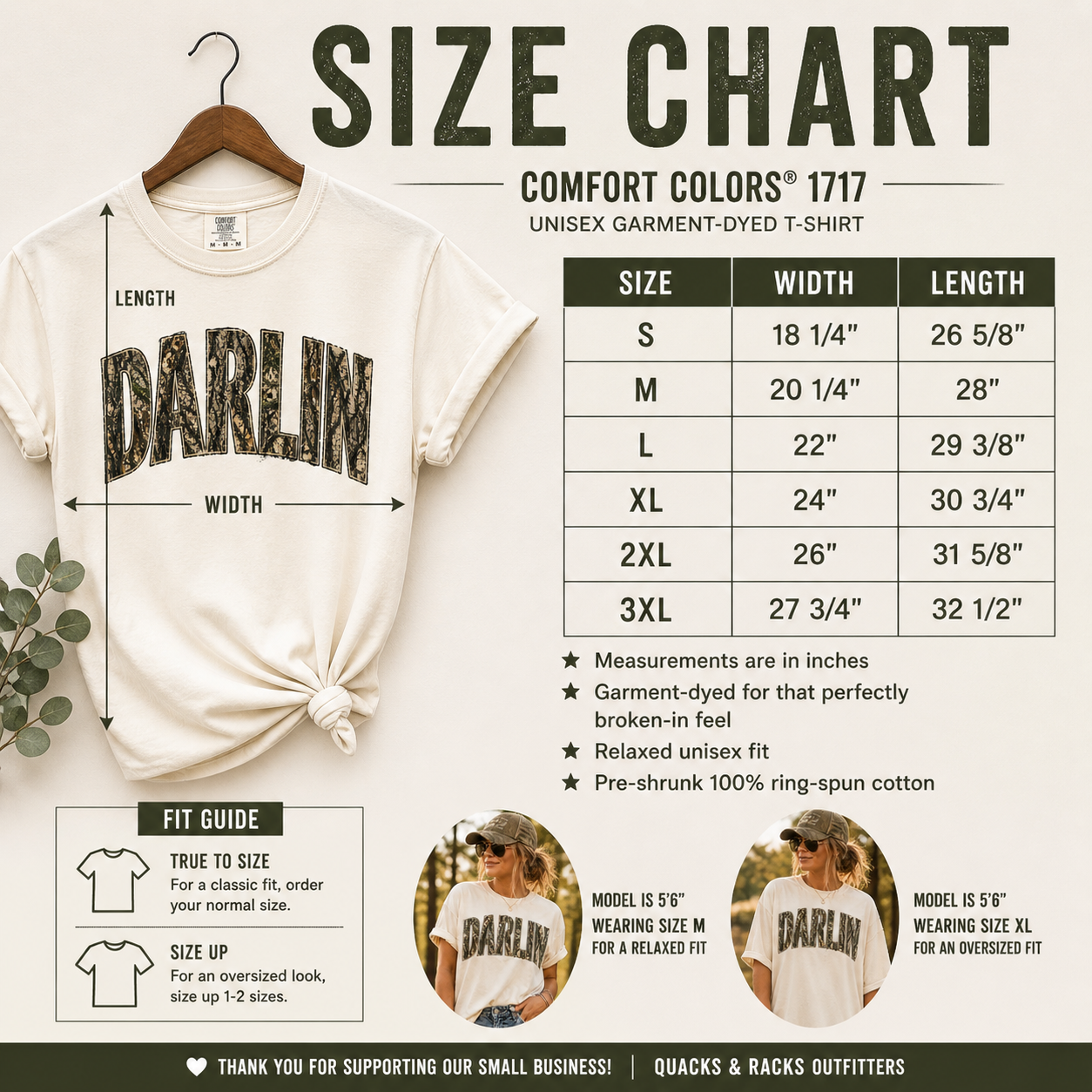 DARLIN Camo Tee – Mossy Oak Bottomland Inspired Shirt | Southern Graphic T-Shirt | Comfort Colors Unisex Tee