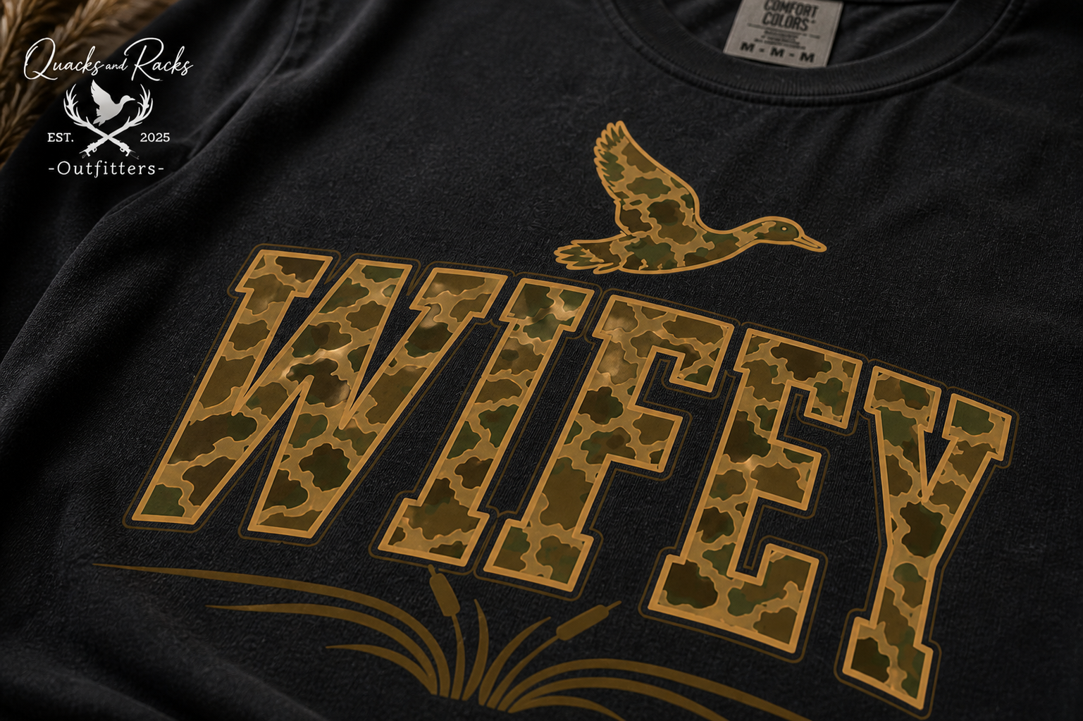 Wifey Duck Camo T-Shirt | Vintage Hunting Wife Tee | Comfort Colors Graphic Shirt