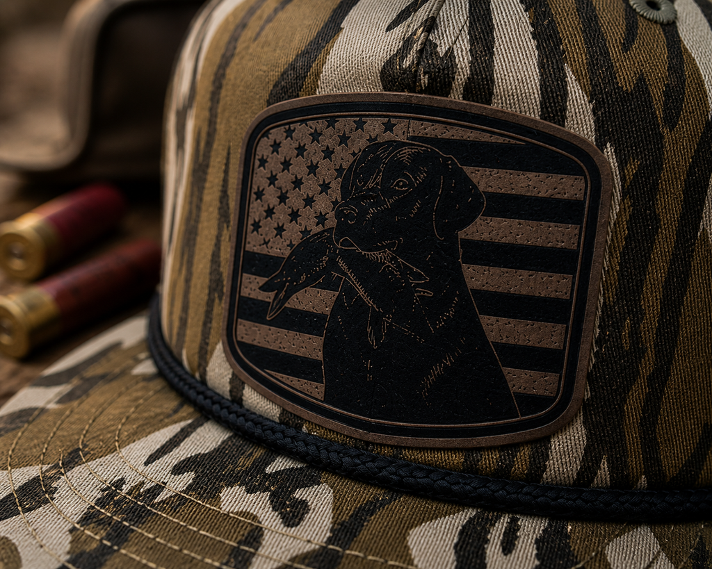Camo Duck Hunting Snapback Hat – Leather Patch Cap