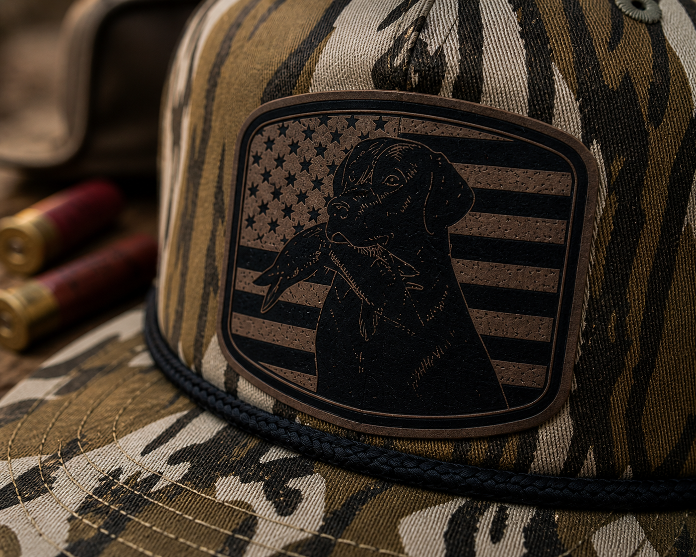 Camo Duck Hunting Snapback Hat – Leather Patch Cap