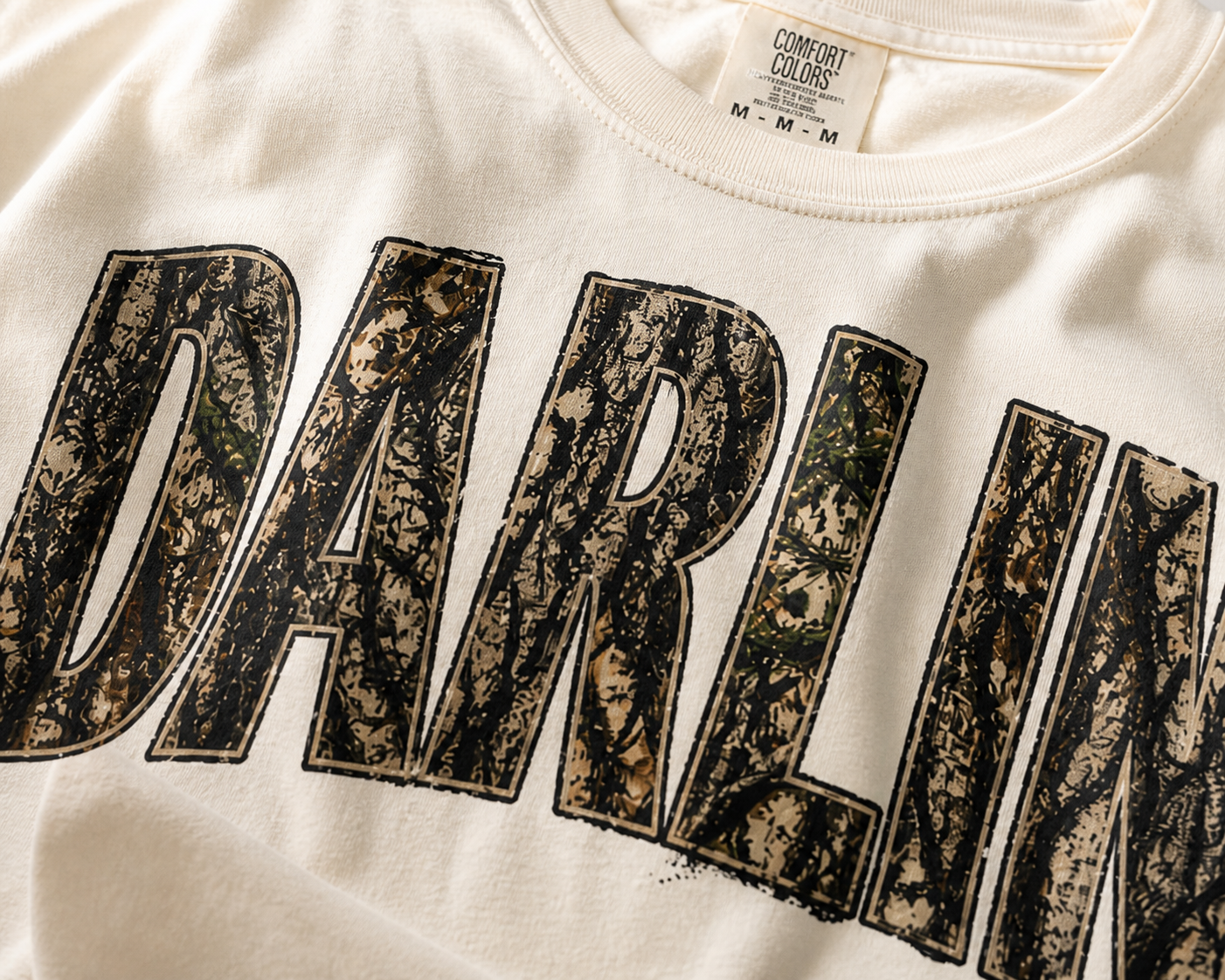 DARLIN Camo Tee – Mossy Oak Bottomland Inspired Shirt | Southern Graphic T-Shirt | Comfort Colors Unisex Tee